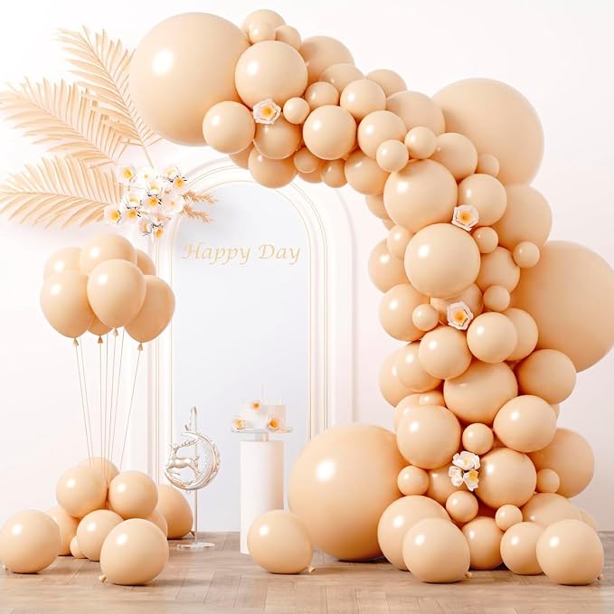 Voircoloria 130pcs Blush Pink Balloons Different Sizes 18" 12" 10" 5" Boho Pink Latex Balloon Garland Arch Kit for Birthday Baby Shower Graduation Wedding Gender Reveal Party Decorations
