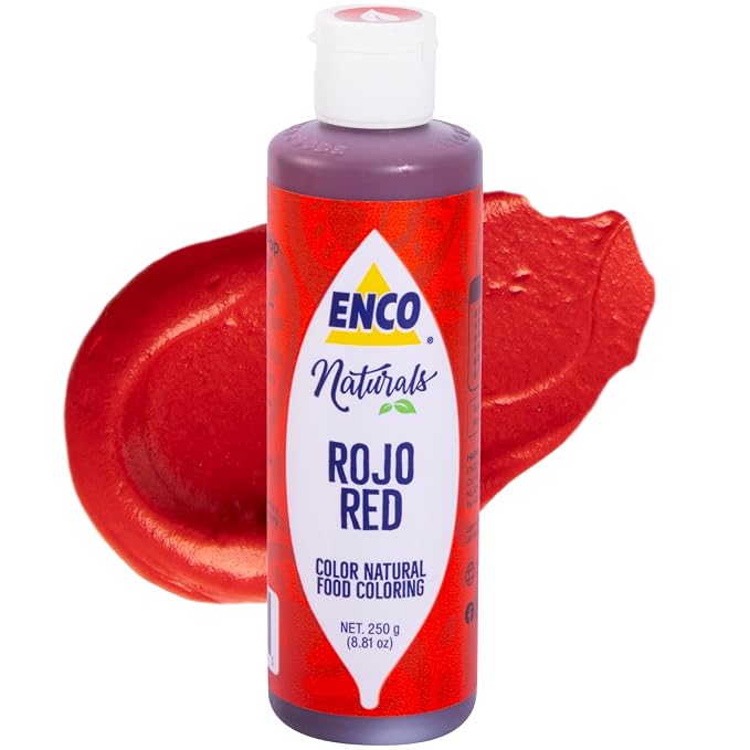 ENCO Natural Food Coloring Gel Red (8.8 oz) – No Artificial Dyes, Vibrant Colors for Icing, Buttercream & Fondant – Kosher & Vegan Colors – Baking & Cake Decorating
