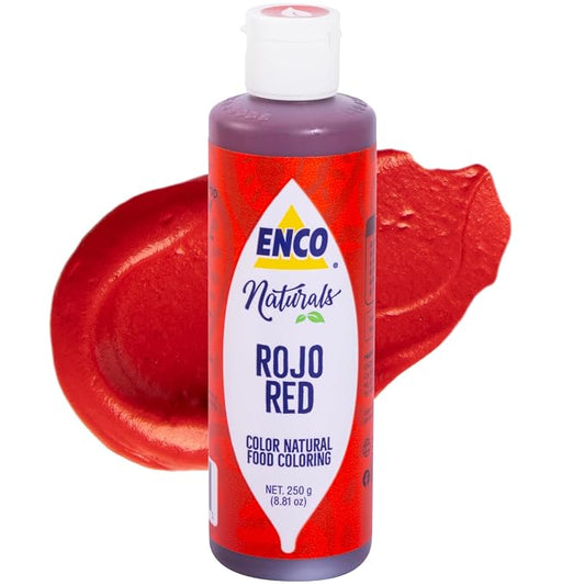 ENCO Natural Food Coloring Gel Red (8.8 oz) – No Artificial Dyes, Vibrant Colors for Icing, Buttercream & Fondant – Kosher & Vegan Colors – Baking & Cake Decorating