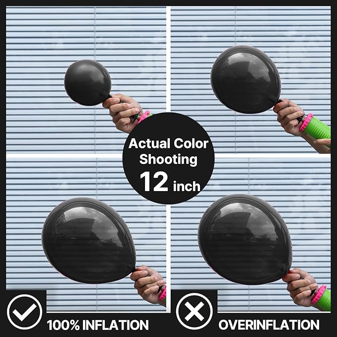 PartyWoo Black Balloons 100pcs 5 Inch Black Matte Latex Helium Balloons for Birthday Wedding Anniversary Graduation Bachelorette Engagement Bridal Shower Retirement Party Decorations Black-Y18