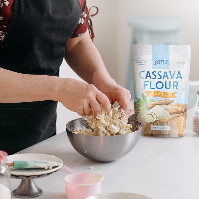Jans Cassava Flour All-Purpose Flour Alternative (2 lbs, Pack of 12) All-Natural, Non-GMO & Gluten-Free, Grain-Free, Paleo, AIP & Vegan Friendly