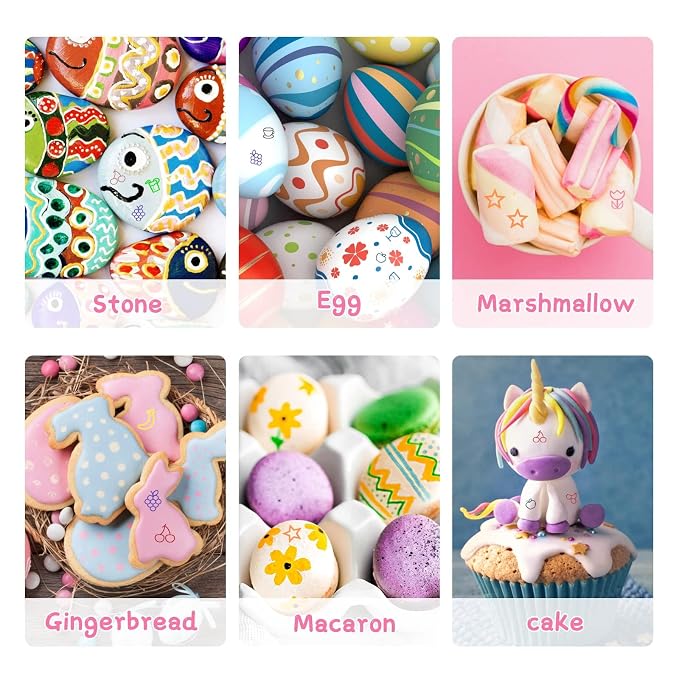 Treedoa Edible Markers for Cookie Decorating,12Pcs Food Coloring Pens Double Side Food Grade Edible Pens with Fine&Thick Tip Food coloring Pens for Cakes,Easter Eggs,Fondant,Cookies,Frosting,Macarons