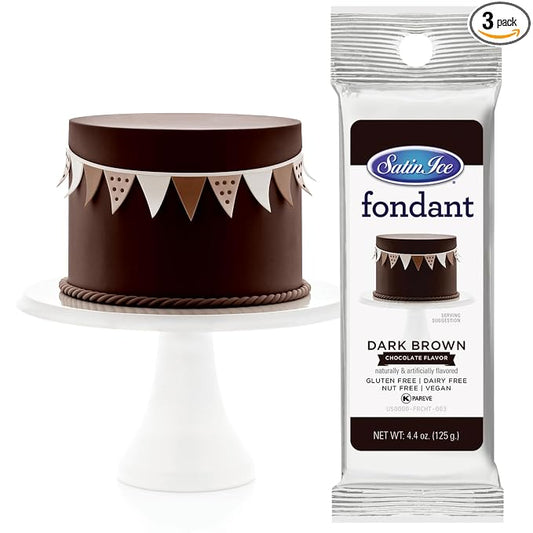 Satin Ice Fondant for Cake Decorating, Dark Chocolate (4.4 Ounce)