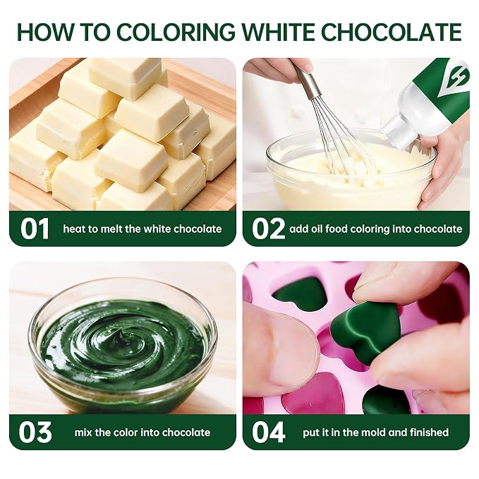 Forest Oil Based Food Coloring for Chocolate – Herbeklab 100ml Professional Concentrated Oil Food Dye for Candy Melts, Chocolate, Cake Pops, Strawberries & Baking