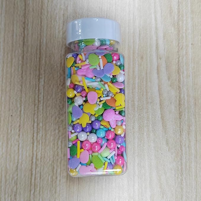 Easter Sprinkles Rabbit Bunny Carrot Edible Sugar Pearls for Cake Decorating Easter Cupcake Cake Toppers Baking Cookie Pearl Cake Decorations Valentine's Day Halloween Supplies