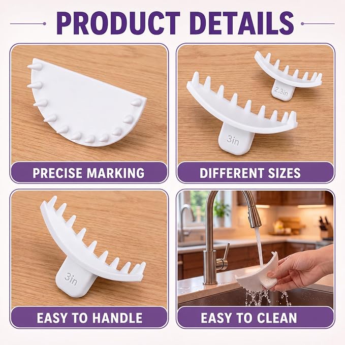 Hushee 2 Pcs Cake Arch Guide Tool Cake Decoration Tools Swag Marker Tool Piping Guide Convenient for Controlling Size and Position for Piping Beginners and Baker (White)