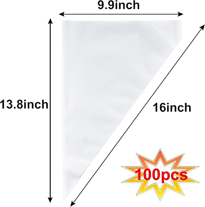 Piping Bags, Pastry Bags 16 Inch 100pcs, Disposable Icing Piping Pastry Bags For Cookie/Cake Decorating Supplies, Anti Burst And Non-Slip Thicken Cake Decorating Bags