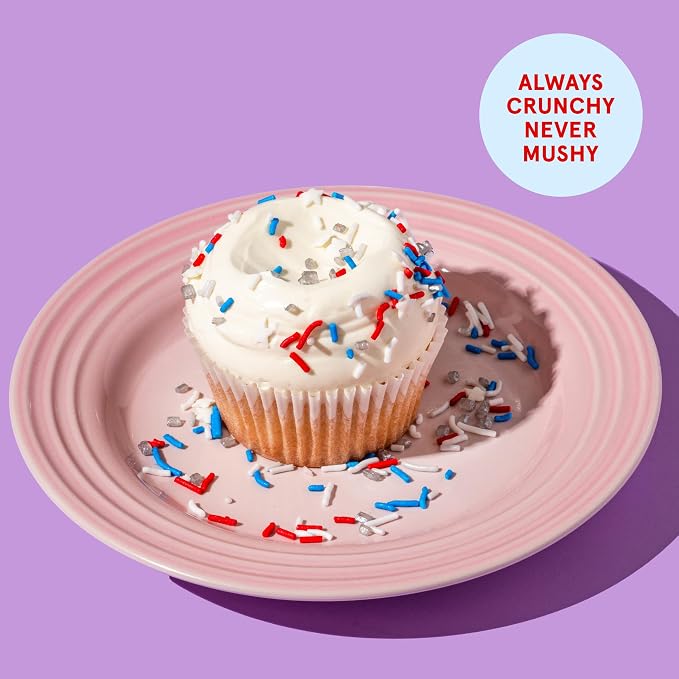 Fancy Sprinkles Party in the USA Sprinkles | Red, White, Blue & Silver Jimmies, Glitter Stars & Metallic Hexagons | 4th of July Cake & Cookie Decorating | 1 Pack (0.5c)