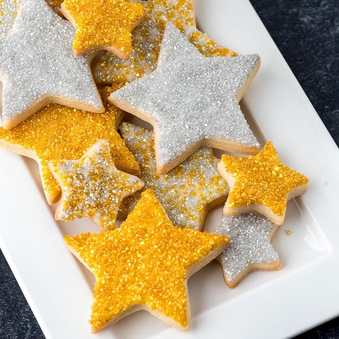 Sweets Indeed Gold Decorating Sugar – Gold Sanding Sugar Crystals for Baking & Decorating Cupcakes, Cookies, Cakes & Desserts – Wedding, Holiday & Party Topping – 5.11 ounces