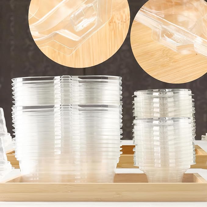 60 Pack Clear Plastic Cupcake Containers,Included 30 Single and 30 Double，Airtight Cupcake Holders, Reusable Stackable Cupcake Carrier for Party/Home