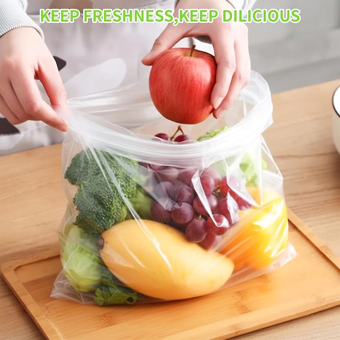 Food Storage Bags, 10" X 14" Plastic Produce Bag, Clear Plastic Bag for Food, Fruit, Meat, Vegetable, Refrigerator Storage, Kitchen, 800 Bags, 2 Rolls