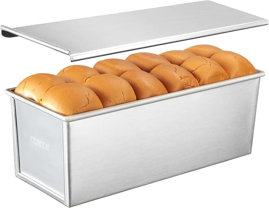 CURTA 1 Pack Pullman Loaf Pan with Lid, 2.2 lb 13x5 Inch Nonstick Aluminum Alloy Pullman Loaf pan, Bread Loaf pan with Lid for Homemade Sandwich Bread