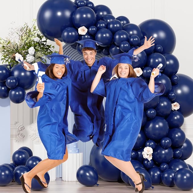 104pcs Navy Blue Balloons - 18/12/10/5 Inch Deep Blue Latex Balloons Garland Arch Different Sizes Pack for Graduation, Father’s Day, Independence Day, Baseball Party Decor