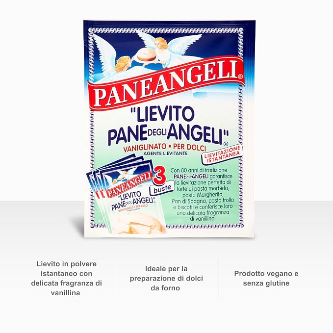 Paneangeli Lievito Vanigliato Per Dolci - Pane Degli Angeli Yeast - 3 count
