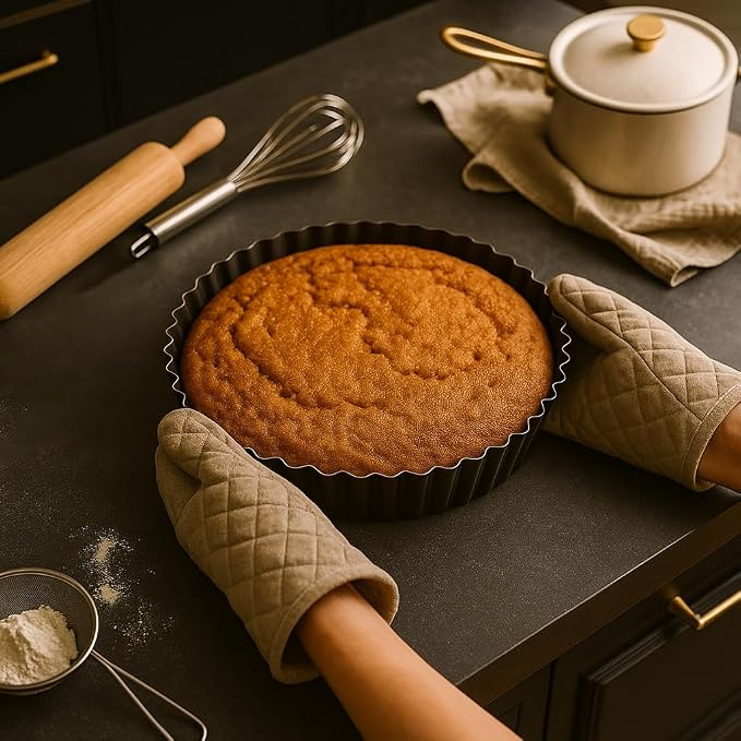 Set of 3 Deep Dish Pie Pan with Removable Bottom - Fluted Carbon Steel Tart Pan for Quiche Lorraine & Pies - Crispy Crust Baking Dish for Home Bakers - 7.87, 9.44 and 11 inches