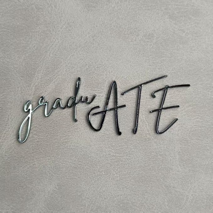 Black Acrylic "GraduATE" Cake Topper, Minimalist and Funny, 2026 Congrats Grad Party Cake Decorations,High School College Senior Graduation Party Decor