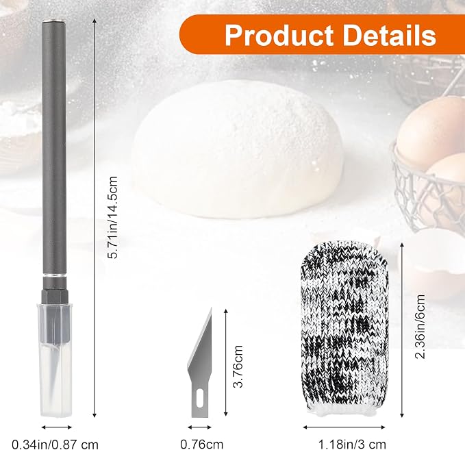 Upgraded Bread Lame Professional sourdough Scoring Tool with 10 Blades 2 Finger Sleeves Sourdough Scoring Tool Kit Dough Scorer Knife Non-Slip Ergonomic Grip Artisan Bread Making
