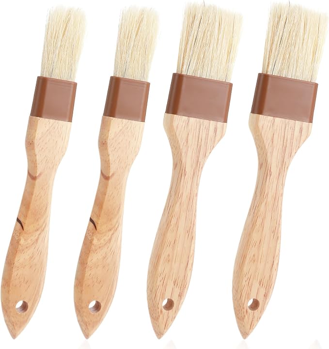 4 Pcs Pastry Brush for Baking, Pastry Brushes Cooking Brush, Heat Resistant, Kitchen Brushes for Oil, BBQ Grill, Butter Sauce, Baking