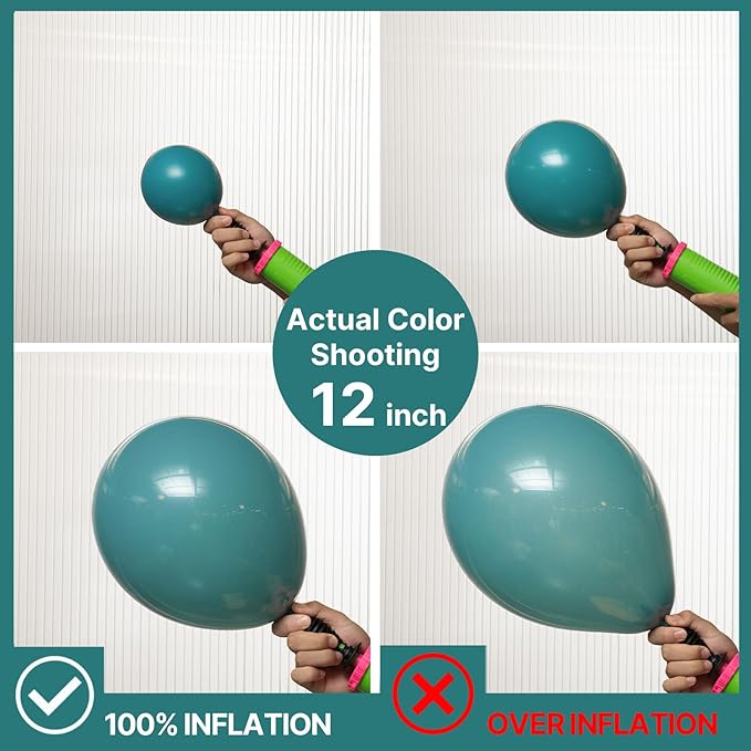 PartyWoo Slate Blue Balloons 100 pcs Different Sizes of 18 12 10 5 Inch Dusty Blue Green Boho Dark Teal Balloon Arch Kit Garland for Graduation Baby Shower Birthday Party Decorations Blue-F22