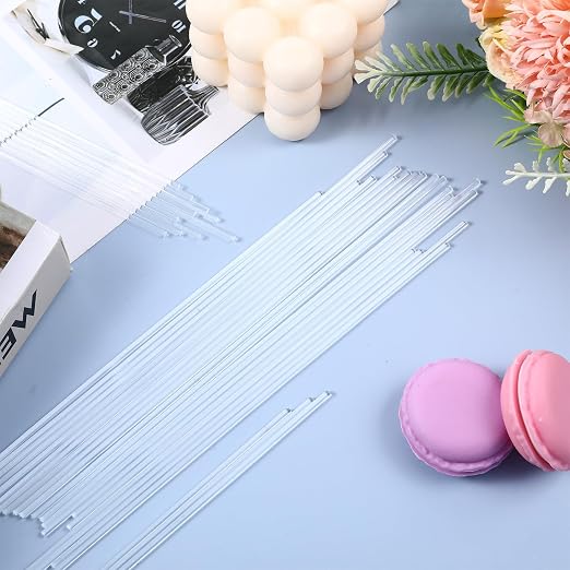 Sibba 100 PCS 8-Inch Clear Acrylic Rods 2mm Diameter Transparent Plastic Dowels for Cake Toppers, Cake Pops, DIY Crafts, Party Decor, Gardening Stakes Cocktail Stirrers