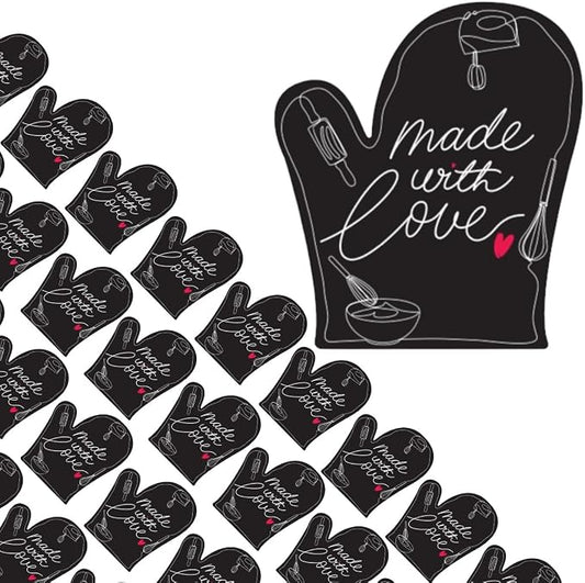 300PCS Made with Love Stickers – 2"x1.75" Baking Labels for Baked Goods Packaging, Baked with Love Badges for Homemade Bakery. Use on Jars, Bags, Boxes