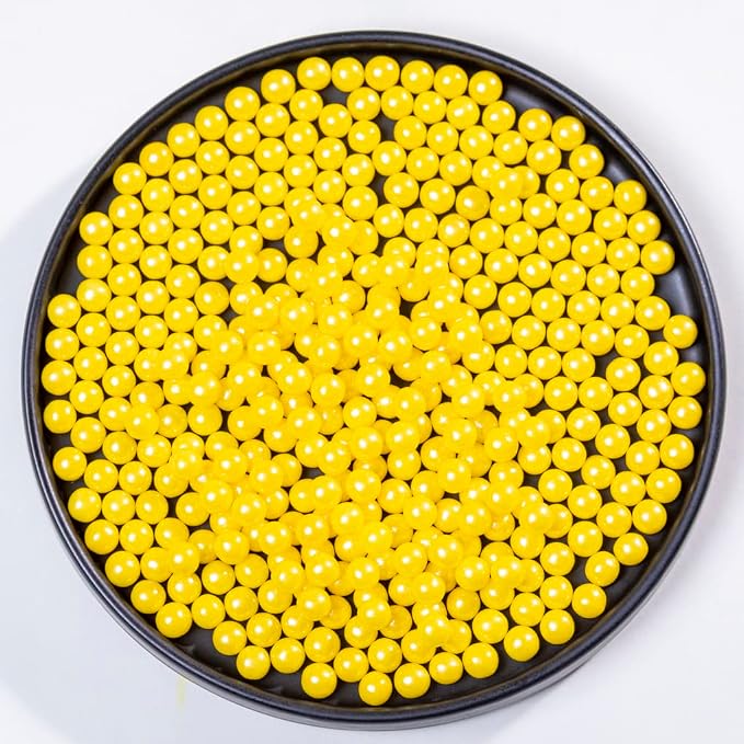 Yellow Sprinkles Edible Pearls,Cake Sprinkles 130g 4.6OZ,Cookie Sprinkles,Sugar Pearl, Edible Candy Pearls for Cake Cupcake Decorationg (7mm-yellow)