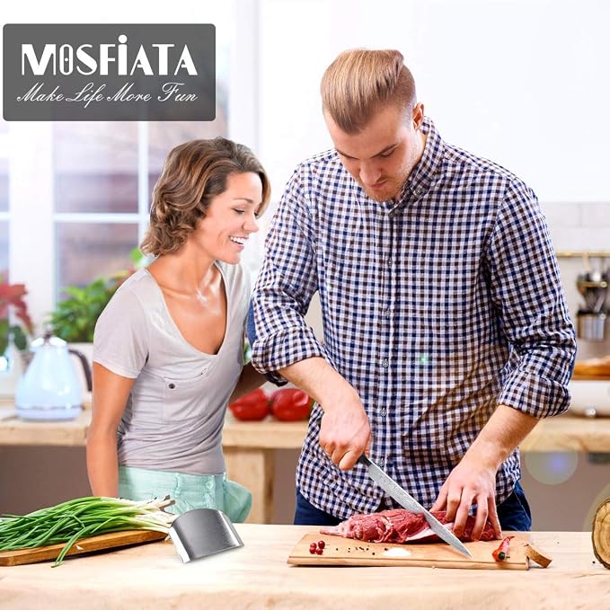 MOSFiATA Chef Knife 10 Inch Super Sharp Professional Kitchen Knife with Finger Guard in Gift Box, German High Carbon Stainless Steel EN.4116 Cooking Knife with Micarta Handle