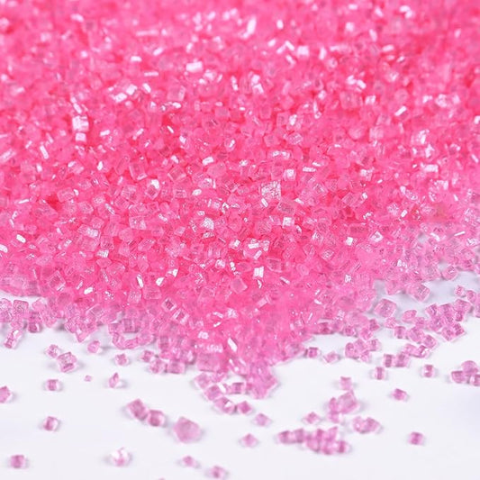 Pink Sprinkles for Cake Decorating, 4.02oz Pink Sanding Sugar Sprinkles, Edible Glitter Sprinkles for Cupcake Toppers Baking Drinks Cookie Ice Cream Dount Chocolate