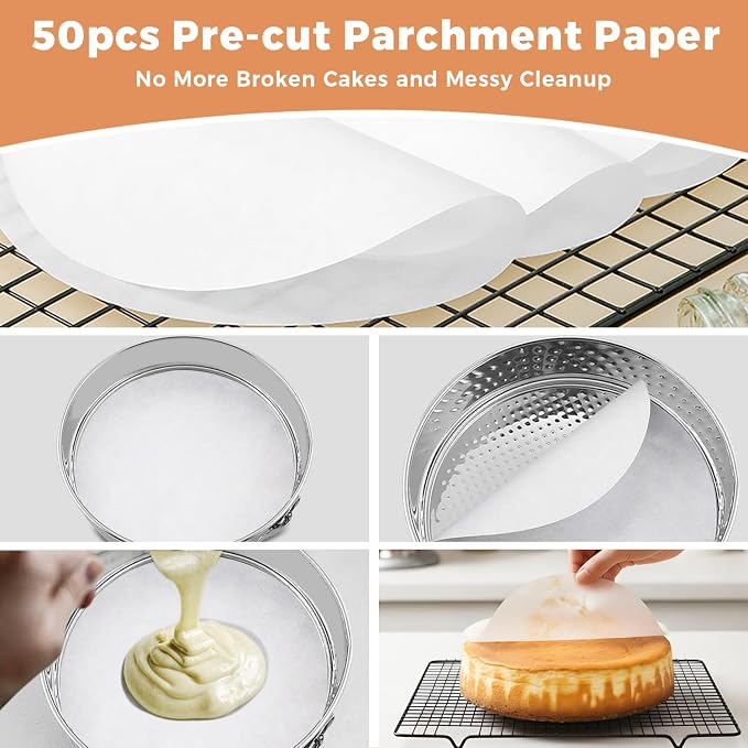 Non-toxic Springform Pan 9 Inch Nonstick Cheesecake Pan with Sleeve | Leakproof Spring Form Pan for Cheesecake, Stainless Steel 9 Inch Springform Pan, Cheese Cake Pans for Baking and Water Bath