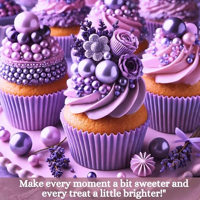 Confect Purple Disco Ball Cake Sprinkles – Edible Decorative Pearls & Irish Purple Shimmer Sprinkle Mix for Cakes, Cupcakes, Cookies | Love Sprinkle Blend | Vegan, Gluten-Free, Nut-Free, Soy-Free, Dairy-Free, Palm Oil-Free - 4.2 Oz
