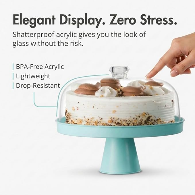 Table Concept Cake Stand, Footed Cake Stand with Lid, Serving Platter, Housewarming Gifts