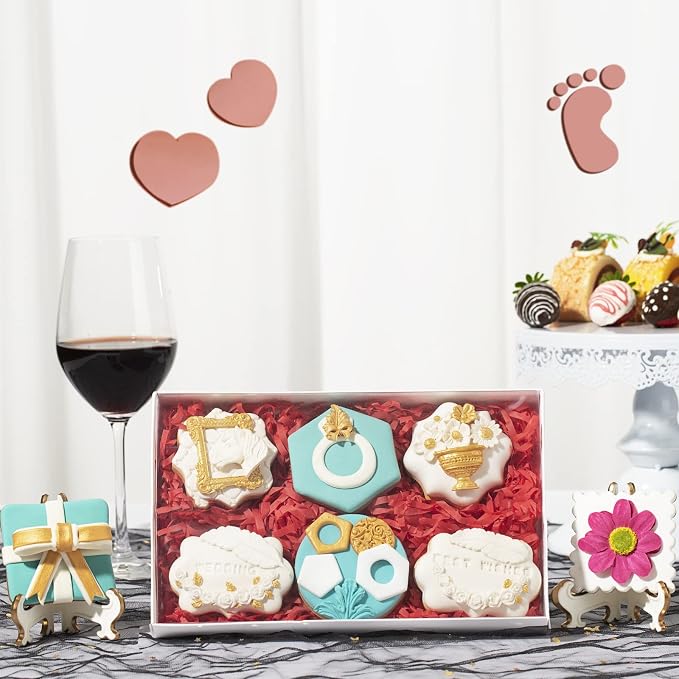 RomanticBaking 10Pack 9 1/2" x 6" x 1 1/4" Inch Clear Cookies Boxes with Window Bakery Boxes Cakesicle Boxes Chocolate Covered Pretzel Rods Boxes Macaron Boxes