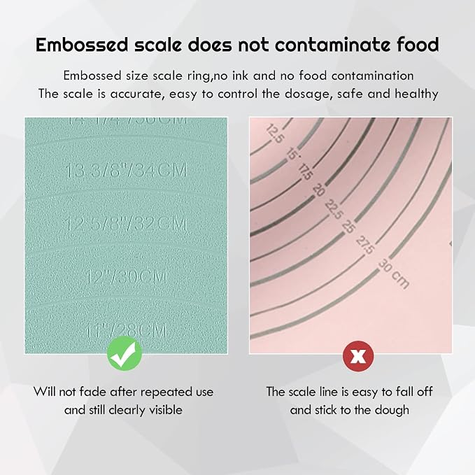 Extra Large Kitchen Silicone Pad, 23.6''x15.7'' Macaron Silicone Baking Mat, Thick Heat Resistant Mat Kneading Mat, Non Slip Non Stick Silicone Pastry Mats for Rolling Out Dough