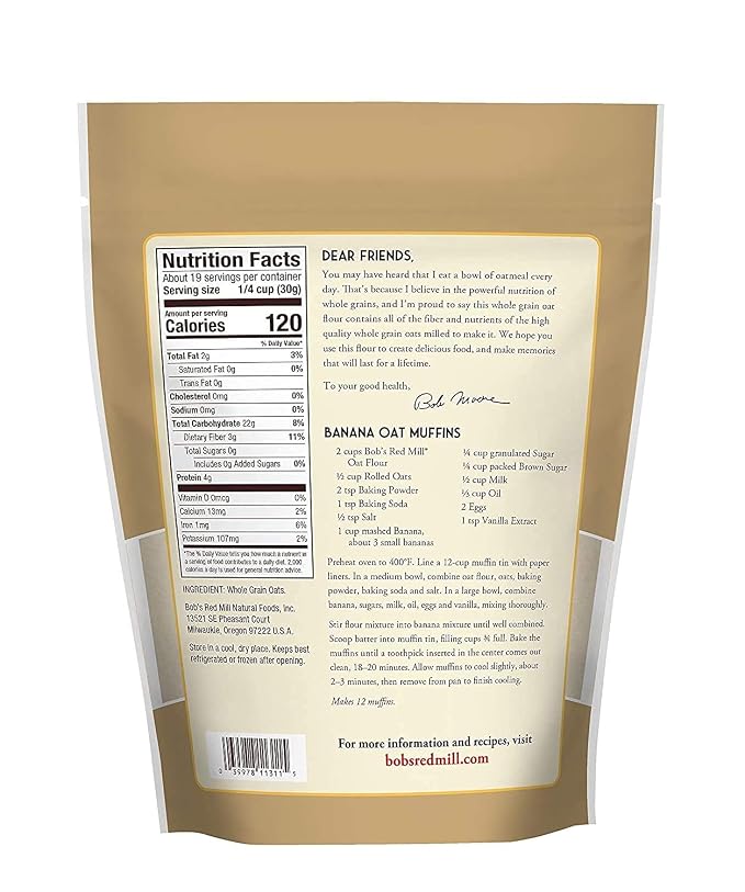 Bob's Red Mill Flour Oat, 22-ounces (Pack of4)
