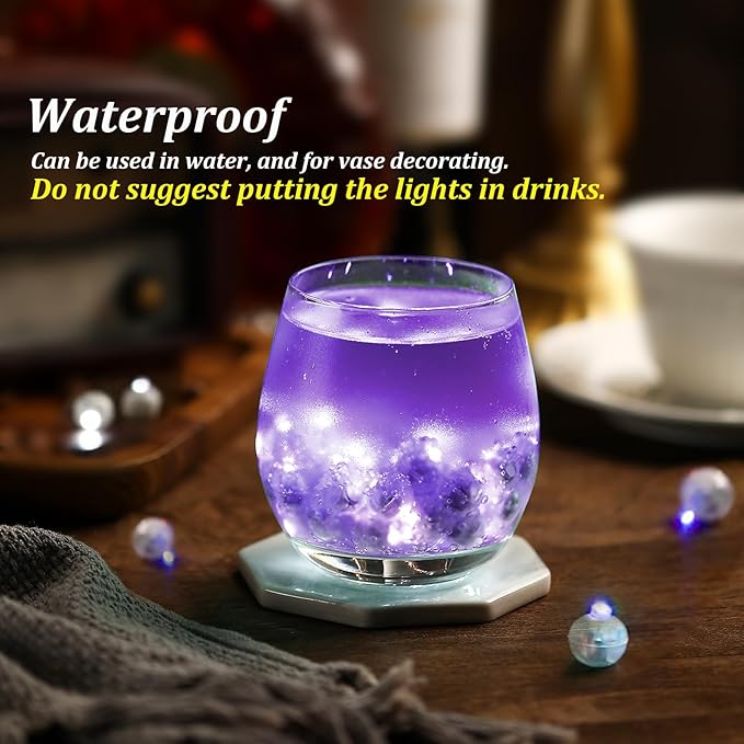 ZGWJ 50PCs Purple Balloon Lights Mini, Battery Powered, Long Standby Time Waterproof Tiny Led Round Flash Light for Paper Lantern Balloon Party Easter Eggs Wedding Christmas Halloween Decorations