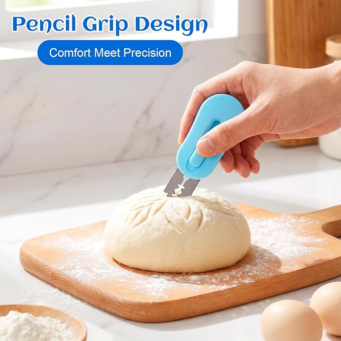 Dough Scoring Tool Bread Lame Sourdough Scoring Tool 6 Razor Blade | Extractable & Magnetic Bread Lame Upgraded Sourdough Knife for Homemade Baking Includes