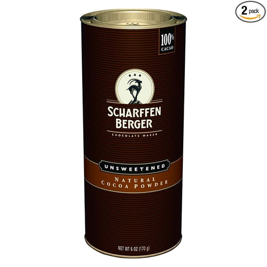Scharffen Berger Natural Unsweetened Cocoa Powder, 6-Ounce Canisters (Pack of 2)