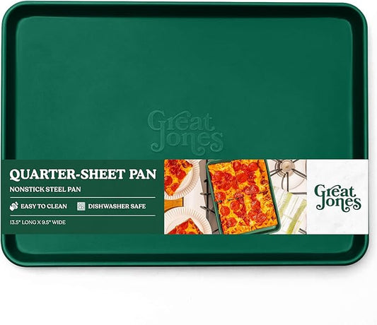Great Jones Little Sheet (Broccoli) | Jelly Roll Pan, Quarter Sheet Pan | Aluminized Steel,13.5" x 9.5" | For Baking, Roasting, & Broiling | Premium Bakeware with Even Heat Distribution