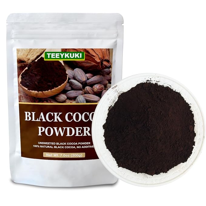 Black Cocoa Powder, 7.0oz(200.0g), Premium Food Grade Black Cocoa Powders for Cooking & Baking, Non-GMO