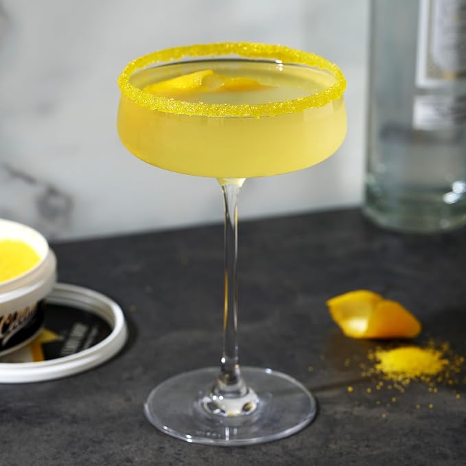 Collins Lemon Drop Cocktail Sugar, Enhance Lemon Drops, Sidecars, Spritzes, Citrus Cocktails, Glass Rimming Sugar for Drinks 4oz