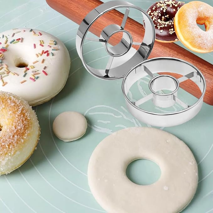 Donut Cutter, 3.86 Inch Stainless Steel Doughnut Cutters Mold, Baking Tools for Making Donuts and Mousse Ring Cookie