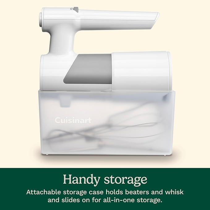 Cuisinart 5 Speed Hand Mixer with Storage Case, White, HM-150S | Storage Case