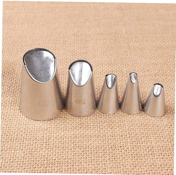 5pcs Cupcake Russian Piping Tips Set Stainless Steel Icing Piping Nozzles Pastry Tips Portable Cake Nozzle Baking Accessories