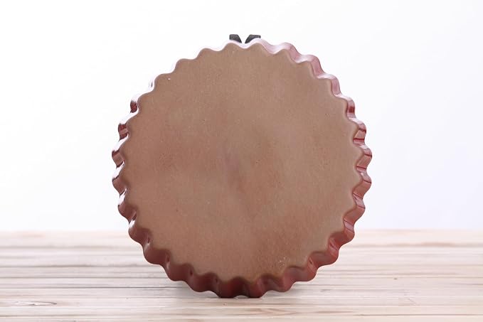 Willow Ceramics Tart Dish, 8 inch Diameter, Longhair Dachshund Tart Dish Design, Fluted Quiche/Pie Pan, 20oz Volume, Handmade (Red)