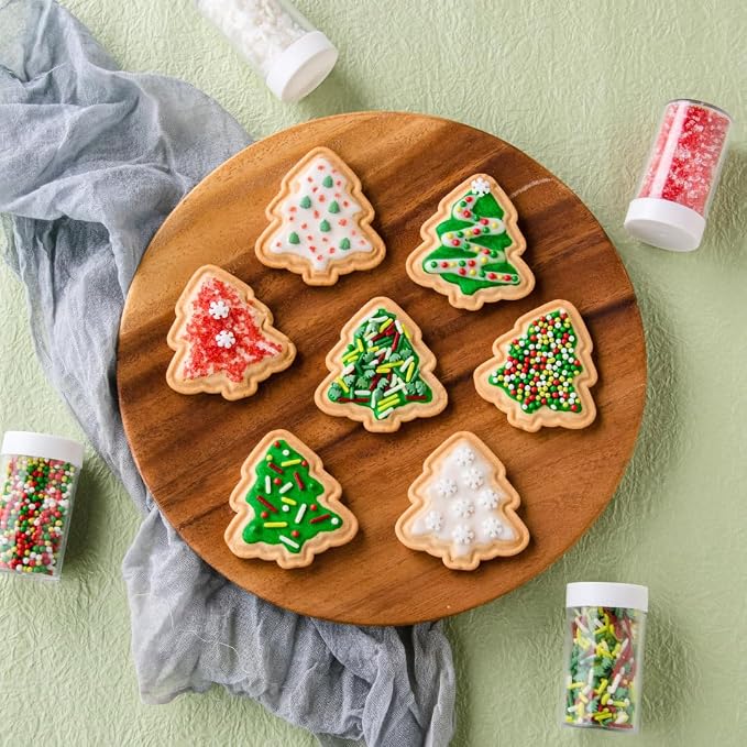 Sweets Indeed Sprinkles, 4 Pack, Edible Sprinkle Mix, Perfect for Cake Decorations, Baking, Ice Cream, Cookies, Cupcake Topper (Dye Free Holiday)