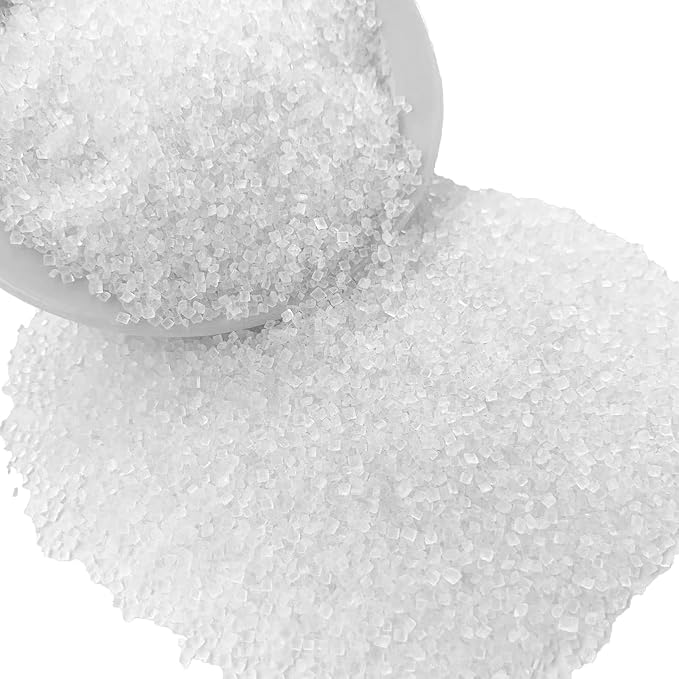 Sentovac White Sanding Sugar for Baking Edible Sparkling Coarse Sugar Crystals Sprinkles for Baking Topping Cake Cookie Cupcake Topper Ice Cream Decoration Supplies 3.2 OZ