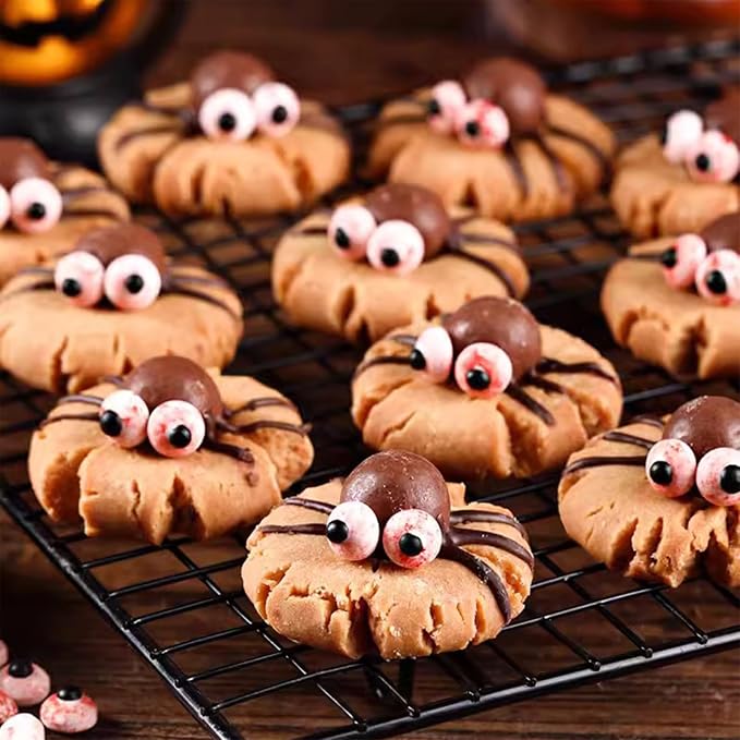 Sentovac Candy Eyeballs Bloody Red Eyes Edible Sugar Sprinkles Cookie Cake Cupcake Toppers Decorations Small Candy Eyes for Christmas Halloween Easter Cake Decorations Supplies