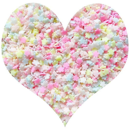 EHOPE 50g Fake Sprinkles Resin Sprinkles Fake Candy Sprinkles Clay Sprinkles Polymer Sprinkles Polymer Clay Slices for Nail Art DIY Crafts Cake Phone Case(Pink Cherry Blossoms Slices-08）