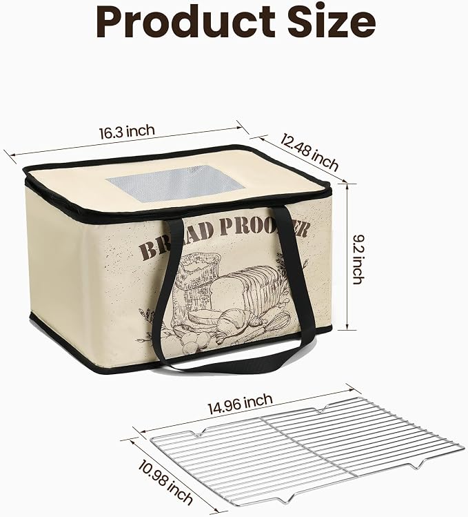 Bread Proofing Set – Foldable Dough Proofer with Shelf + Sourdough Starter Warmer, Adjustable Temp & Timer, Ideal for Dough Rising, Sourdough Feeding, Home Bread & Pizza Baking