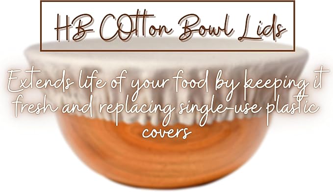 Set of 5 Linen Food Bowl Storage Covers ~ Stretchable Dish Can Lids, Fruit Vegetable Meat Preservation Fresh Keeping Bread Proofing Cover | 100% Natural Cotton and Washable